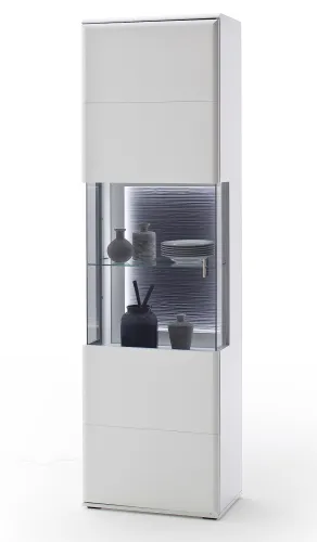 Wohnwand Anbauwand Amora 2 | weiß matt | 4-teilig | LED Beleuchtung