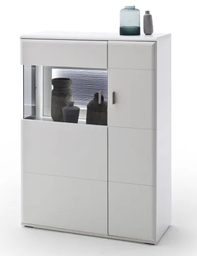 Wohnwand Anbauwand Amora 2 | weiß matt | 4-teilig | LED Beleuchtung