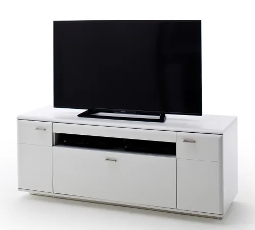 Wohnwand Anbauwand Amora 2 | weiß matt | 4-teilig | LED Beleuchtung