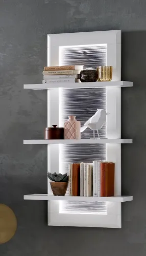 Wohnwand Anbauwand Amora | weiß matt | 3-teilig