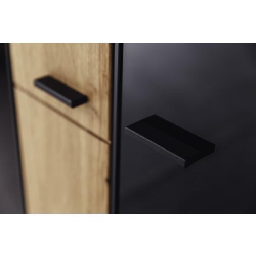 Wohnwand Anbauwand Arezzo 1 | Wildeiche massiv / anthrazit | 3-teilig | LED Beleuchtung