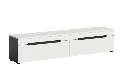 Wohnwand Anbauwand Canu | 2-teilig | weiß / Basalt Grau