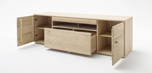 Wohnwand Anbauwand I Bologna 2 | Eiche Bianco | 4-teilig