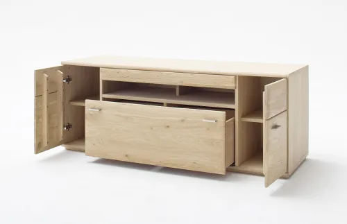 Wohnwand Anbauwand I Bologna 3 | Eiche Bianco | 4-teilig