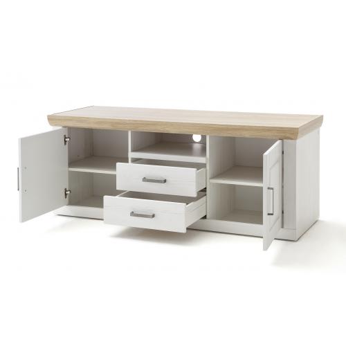 Wohnwand Anbauwand I Brixen | Landhaus modern | Pinie Aurelio / Grandson Oak | 4-teilig | LED Beleuchtung