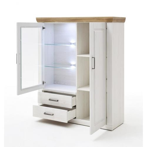 Wohnwand Anbauwand I Brixen | Landhaus modern | Pinie Aurelio / Grandson Oak | 4-teilig | LED Beleuchtung