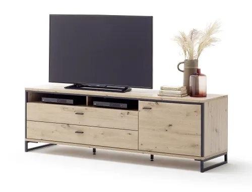 Wohnwand Anbauwand I Buenos Aires | Balkeneiche | 3-teilig | LED Beleuchtung