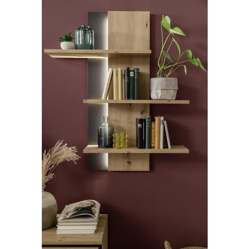 Wohnwand Anbauwand II Buenos Aires | Balkeneiche | 4-teilig | LED Beleuchtung