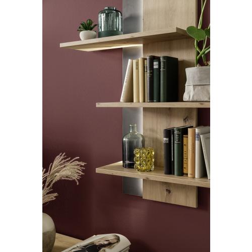 Wohnwand Anbauwand II Buenos Aires | Balkeneiche | 4-teilig | LED Beleuchtung