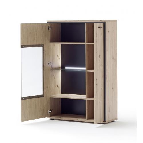 Wohnwand Anbauwand II Buenos Aires | Balkeneiche | 4-teilig | LED Beleuchtung