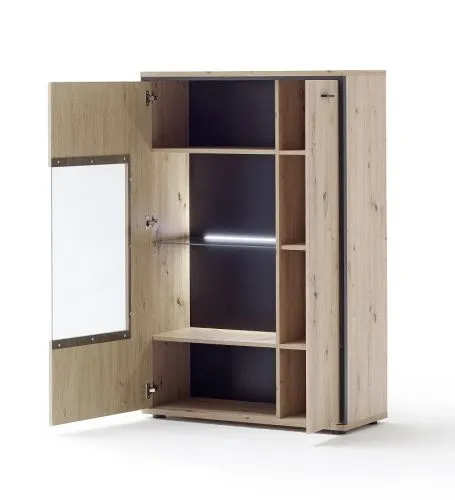 Wohnwand Anbauwand II Buenos Aires | Balkeneiche | 4-teilig | LED Beleuchtung 1