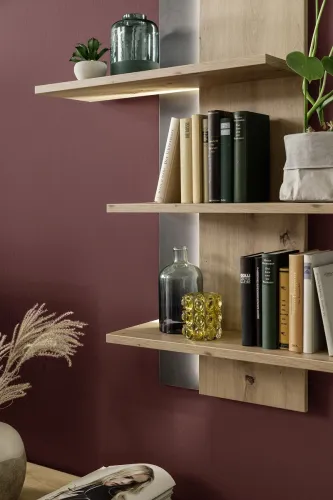 Wohnwand Anbauwand II Buenos Aires | Balkeneiche | 4-teilig | LED Beleuchtung