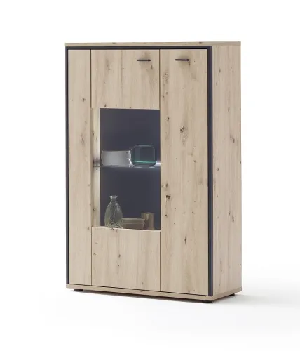 Wohnwand Anbauwand II Buenos Aires | Balkeneiche | 4-teilig | LED Beleuchtung