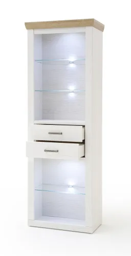 Wohnwand Anbauwand III Brixen | Landhaus modern | Pinie Aurelio / Grandson Oak | 4-teilig | LED Beleuchtung