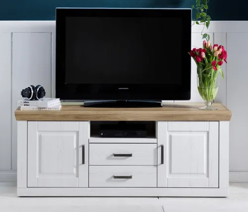 Wohnwand Anbauwand III Brixen | Landhaus modern | Pinie Aurelio / Grandson Oak | 4-teilig | LED Beleuchtung