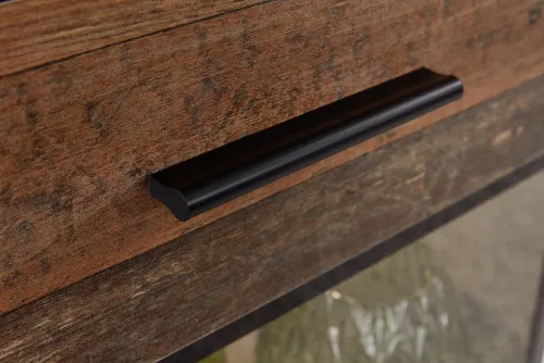 Wohnwand Anbauwand Mango | Old Used Wood / Matera grau | 4-teilig