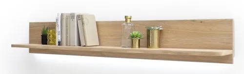 Wohnwand Anbauwand Portland | Asteiche Bianco massiv | 4-teilig | LED Beleuchtung 1