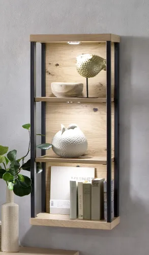 Wohnwand Anbauwand Salerno | Balkeneiche / Eiche Bianco | 4-teilig