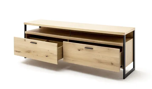 Wohnwand Anbauwand Salerno | Balkeneiche / Eiche Bianco | 4-teilig