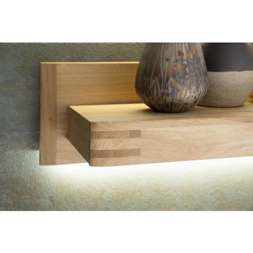 Wohnwand Anbauwand Salvador | Balkeneiche Bianco | 4-teilig | LED Beleuchtung