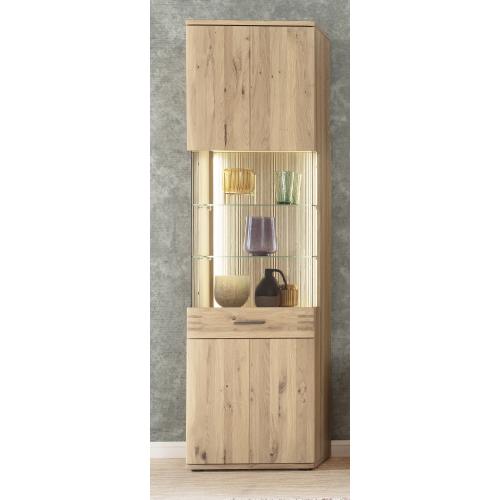 Wohnwand Anbauwand Salvador 1 | Balkeneiche Bianco | 4-teilig | LED Beleuchtung