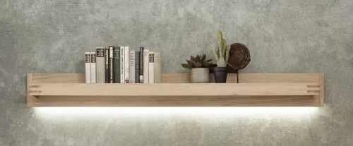 Wohnwand Anbauwand Salvador 1 | Balkeneiche Bianco | 4-teilig | LED 2