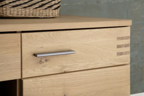 Wohnwand Anbauwand Salvador 1 | Balkeneiche Bianco | 4-teilig | LED Beleuchtung Highboard