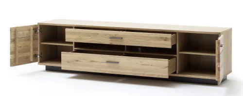 Wohnwand Anbauwand Salvador | Balkeneiche Bianco | 3-teilig