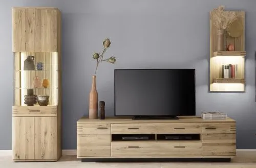 Wohnwand Anbauwand Salvador | Balkeneiche Bianco | 3-teilig 4a