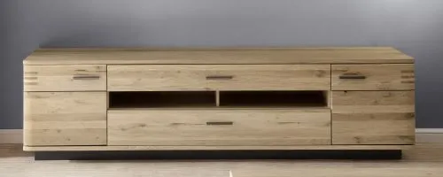 Wohnwand Anbauwand Salvador | Balkeneiche Bianco | 3-teilig | LED 2a