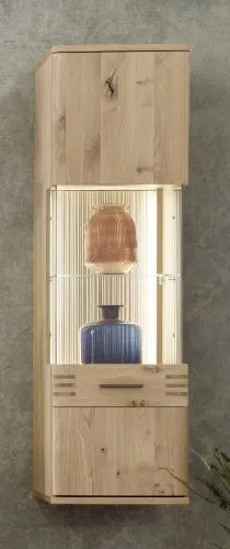 Wohnwand Anbauwand Salvador | Balkeneiche Bianco | 4-teilig | LED 4