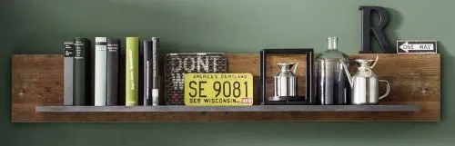 Wohnwand Indy | Old Used Wood / Matera grau | 4-teilig | Shabby Look | LED Beleuchtung 2