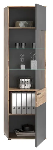 Wohnwand Mason 1 | Nox Oak / Basalt Grau | 4-teilig