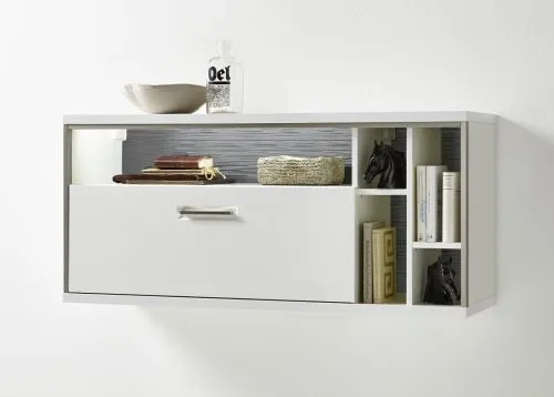 Wohnwand Trento 1 | weiß Hochglanz | 4-teilig | LED Beleuchtung 5