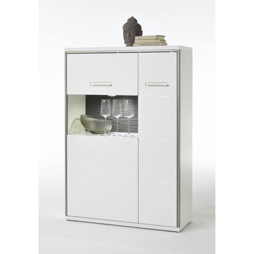 Wohnwand Trento 2 | weiß Hochglanz | 4-teilig | LED Beleuchtung