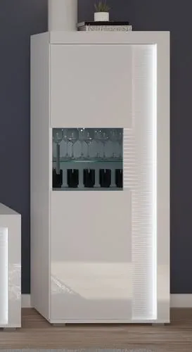 Wohnwand Wohnkombination 1 Skylight | weiß Hochglanz | 4-teilig | LED 1