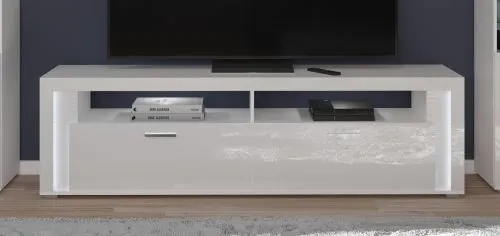 Wohnwand Wohnkombination 1 Skylight | weiß Hochglanz | 4-teilig | LED 1