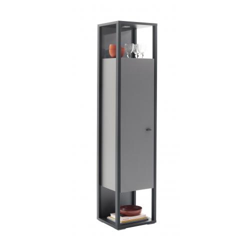 Wohnwand Wohnkombination Luxor | Royal grey / anthrazit | 3-teilig | LED Beleuchtung