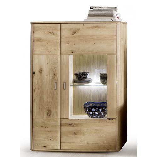 Wohnwand Wohnkombination Ravello 2 | Balkeneiche Bianco | 3-teilig | LED Beleuchtung