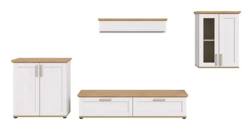 Wohnwand Wohnkombination Verona 3 | 4-teilig | Sibiu Lärche