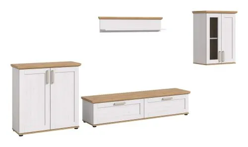 Wohnwand Wohnkombination Verona 3 | 4-teilig | Sibiu Lärche