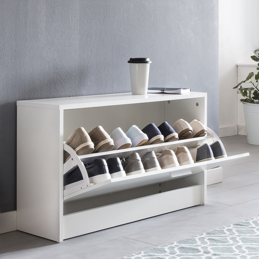 weisser Schuhschrank